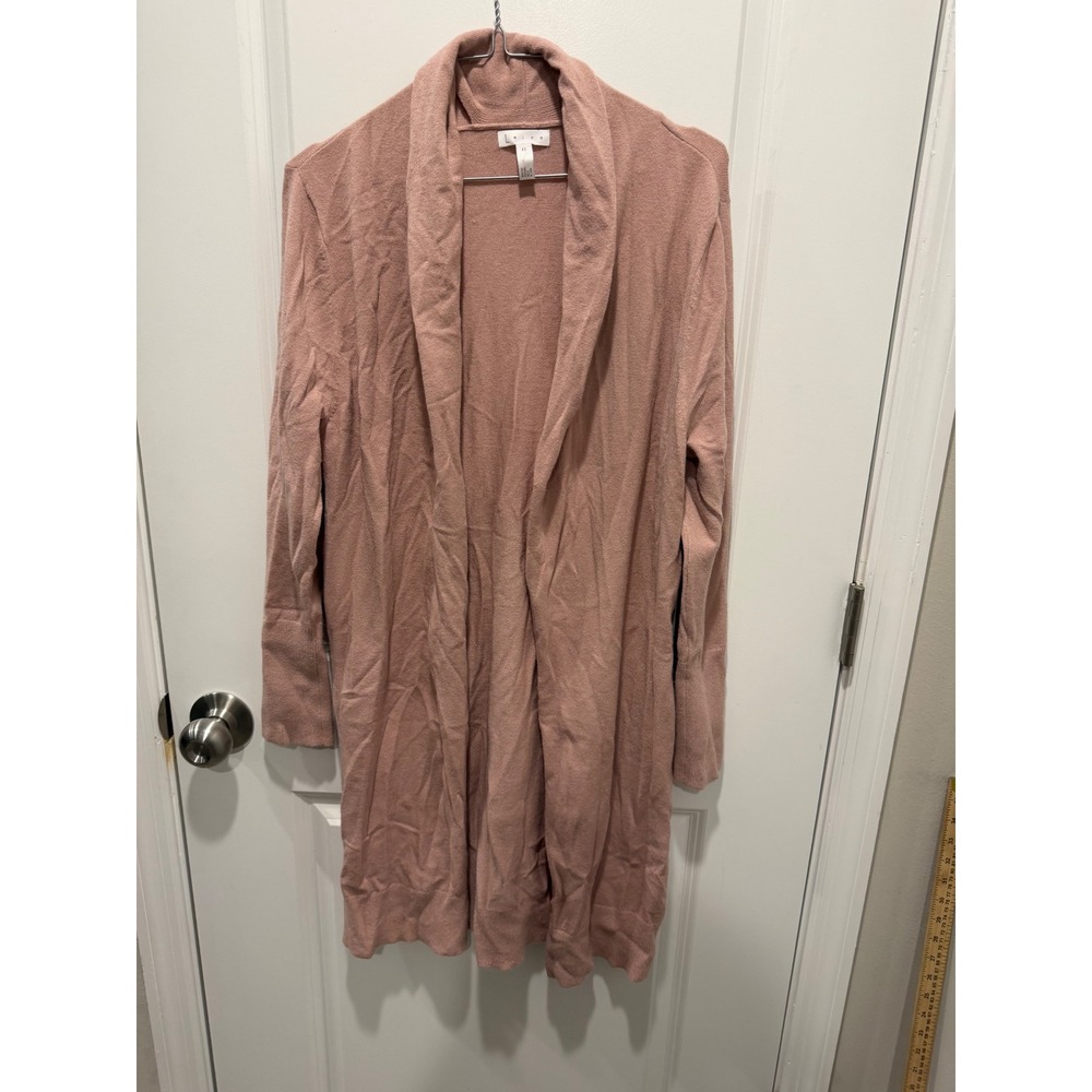 Leith Womens Cardigan Longline Shawl Collar Pink XS